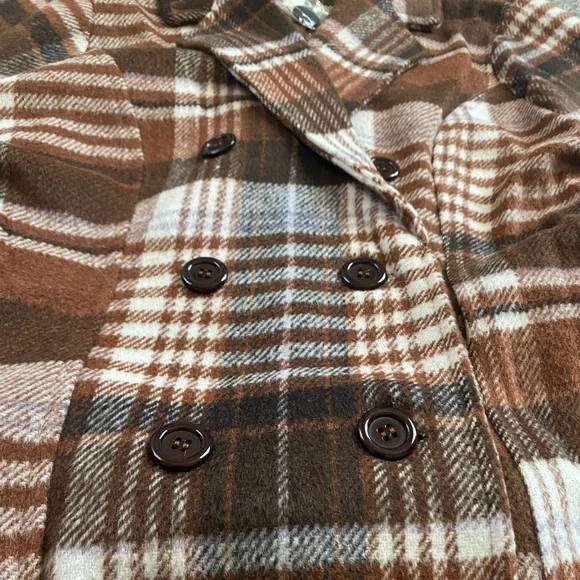 Plaid Brown Women's Coat - Picture 10 of 12